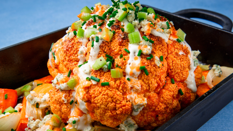 Mind-Blowing Roasted Buffalo Cauliflower with Homemade Ranch